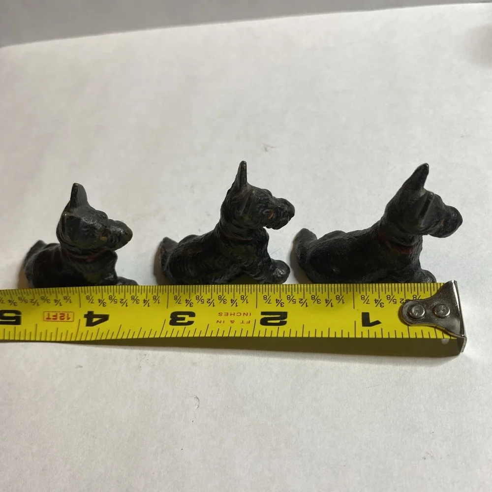 Vintage Hubley? Scottie Dog Lot Of 3 Paperweight‎ Figurines Scottish Terrier